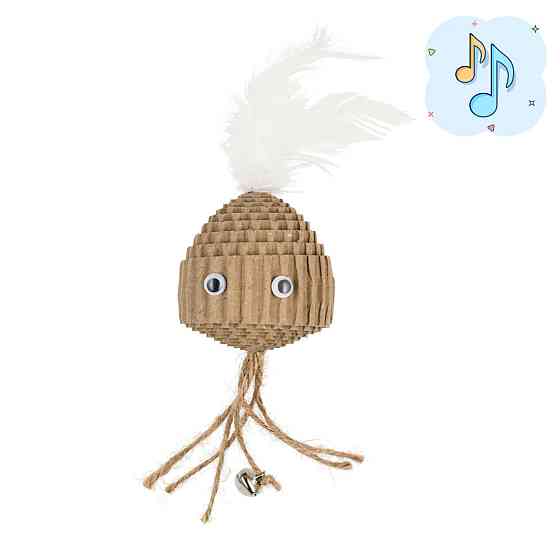 Игрушка AnimAll Fun Медуза с перьями для кошек, 20 см Киев
