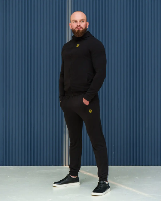 Костюм спортивний чоловічий тризуб весна Чорний S Харків - фото 3