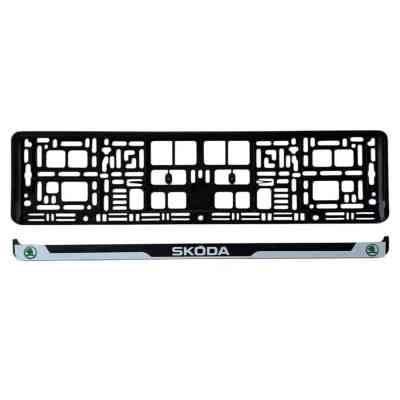 Рамка номерного знака Poputchik Skoda (24-115-IS) Винница