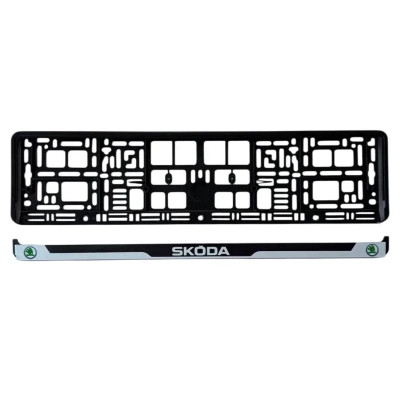 Рамка номерного знака Poputchik Skoda (24-115-IS) Вінниця - фото 2
