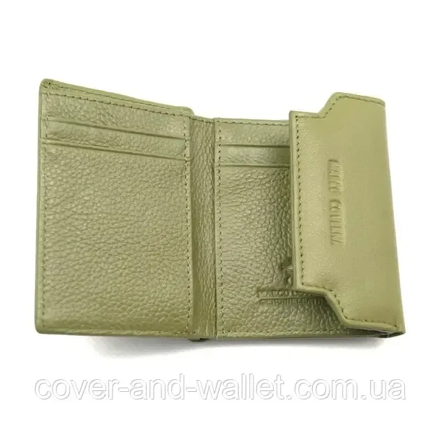 Компактный женский кошелек из натуральной кожи оливкового цвета Marco Coverna MC 2201 Киев - изображение 5