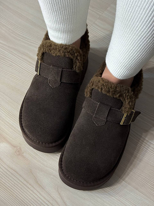 Ботинки женские Hengji 003-7 угги натуральная замша с пряжкой коричневые, 36, 23 см Киев - изображение 7