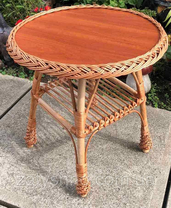 Журнальний плетений стіл із плитою Київ - фото 3