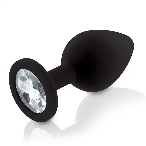 Набір силіконових анальних пробок із кристалом Rianne S: Booty Plug Set Black, діаметр 2,7см, 3,5см, Львів - фото 7