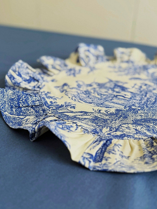 Ecotton Серветка сервірувальна з рюшами Ecotton Italiano Blue 43х43 водовідштовхуюча Коломия - фото 6