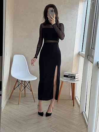 Женское элегантное вечернее платье крепдайвинг + сетка Одесса