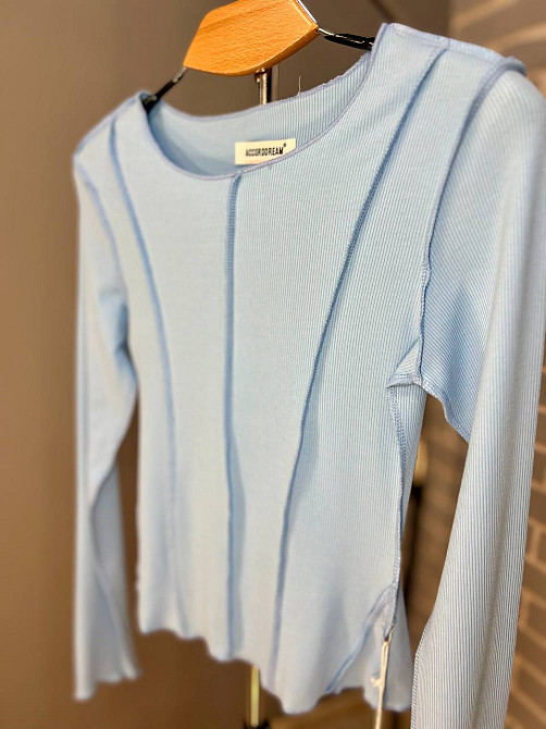 Реглан женский ACCORDDREAM 20530 лонгслив вывернутые швы рубчик, голубой, one size Киев - изображение 7