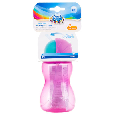 Поїльник-непроливайка Canpol babies з трубкою 270 мл Рожевий (56/109_pin) Вінниця - фото 6