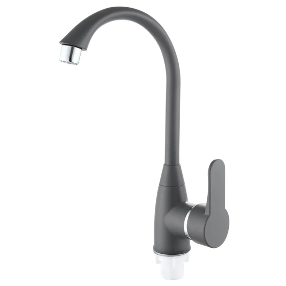 Смеситель для кухни Plamix Mario-011 Graphite из термопластика (без шлангов) (Цвет графит) (PM6099) Черновцы