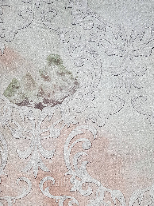 Шпалери вінілові на флізеліні гарячого тиснення DU&KA 1.06х10 вензель основа під штукатурку сірі коричневі Київ - фото 3