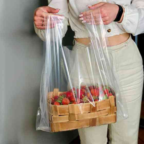 Пакет майка АКТ, 40(2х11)х55см, 50 мкм, (25 шт.), LDPE пищевой, прозрачный Павлоград