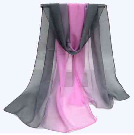 Женский шарф розовый + серый, (серый идет светлее, чем на фото) - размер шарфа 145*50см, шифон Киев