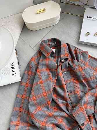 Женская повседневная оверсайз рубашка в клетку костюмный тиар Одесса