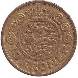 Монета 10 крон. 1990 рік, Данія. Полтава - фото 1