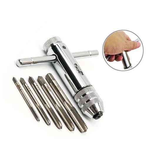 Вороток Т-образный держатель с набором метчиков М3-М8 Винница