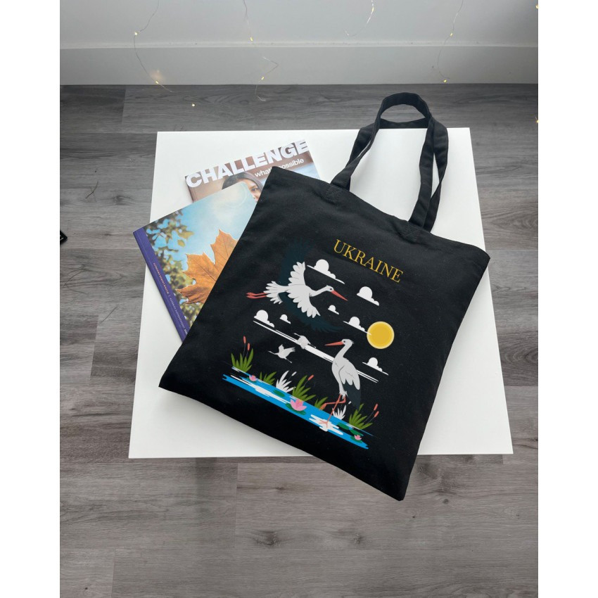 Екошопер BookOpt ВК4065 Ukraine «Журавлі» Символ щастя Чорний Київ - фото 5
