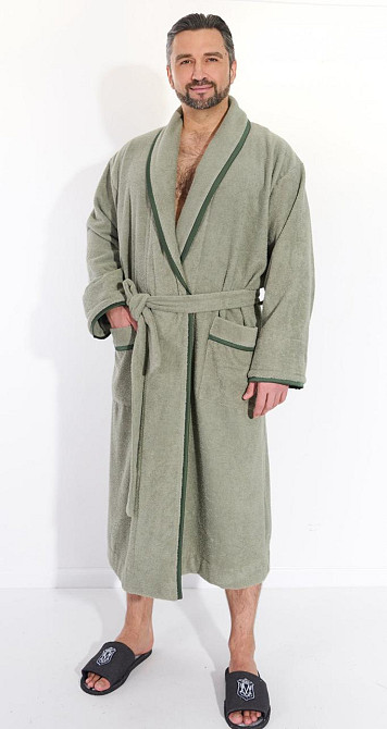 Мужской махровый халат с кантами полезный подарок Киев - изображение 4