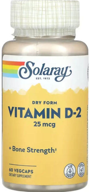 Вітамін Д2 Solaray Vitamin D-2 25 mcg 60 вег капс Київ - фото 1