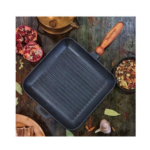 Сковорідка-гриль d28*28*4см чавунна лита Т307Ук Майстерня Житомир - фото 7