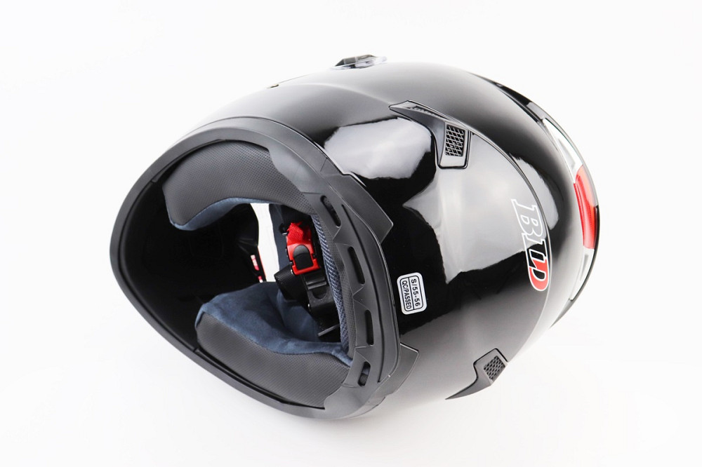 Шолом інтеграл, закритий+окуляри BLD-М61 S (55-56см), ЧОРНИЙ глянець Київ - фото 3