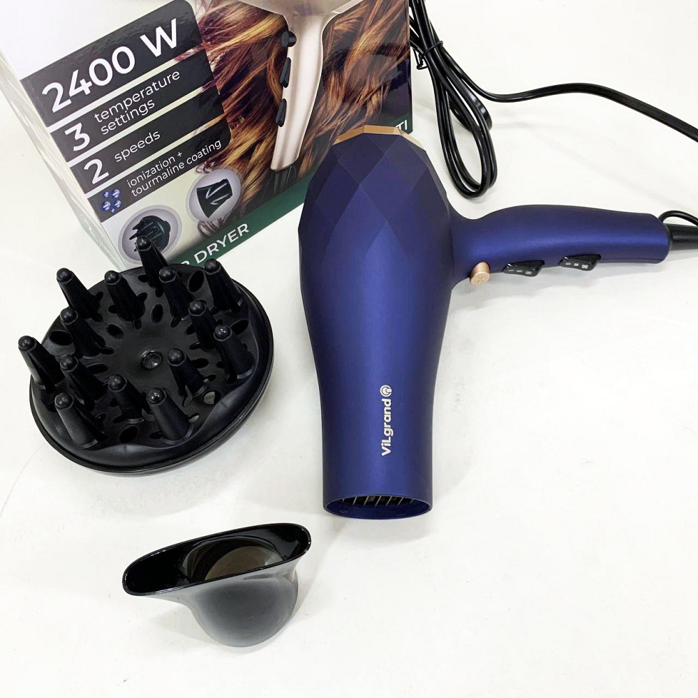 Електрофен для волосся VILGRAND VHD 2424TI 2400 Вт, Фен з режимом захисту волосся, Домашній фен EM-94 Київ - фото 10