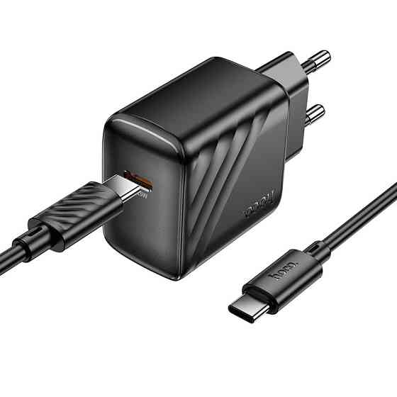 Сетевое зарядное устройство с кабелем HOCO CS24A Puerto single-port PD25W charger set (C to C)(EU) Black Одесса