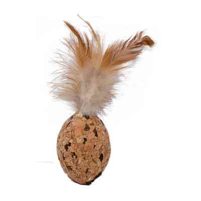 Игрушка для кошек Eastland Мяч регби из мататаби из натуральной пробки 6х4.5 см (6970115703087) Винница