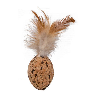 Игрушка для кошек Eastland Мяч регби из мататаби из натуральной пробки 6х4.5 см (6970115703087) Винница - изображение 1