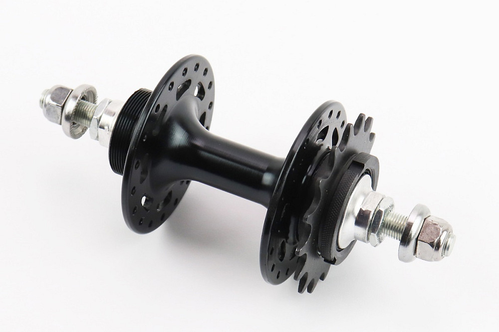 Втулка задня FIX алюмінієва 14Gx36H з фіксованою передачею 16Т, різьба Flip-Flop, 2 пром-підшипники 6000 2RS, кріпл. гайка, чорна FB-A266В Київ - фото 2