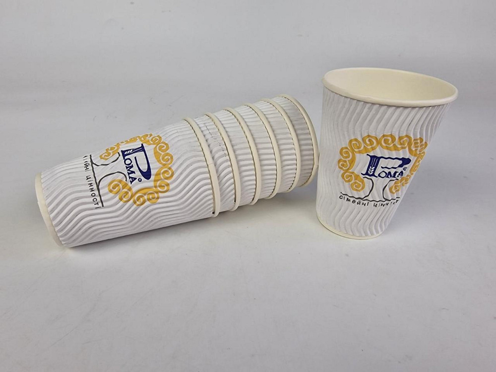 Стакан гофрований 340 мл замовлений Рома (20 шт.) Харків - фото 1