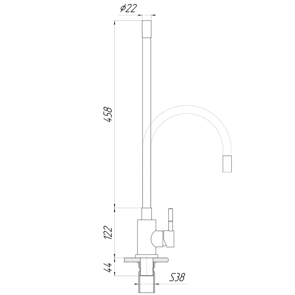 Смеситель для кухни Globus Lux ALPEN SBT1-203S-BG15 (000027905) Киев - изображение 6