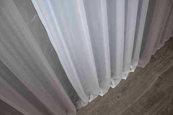 Декоративная гардина VR-Textil № 002дк шифон серый с белым 600х250 (11-0056) Киев