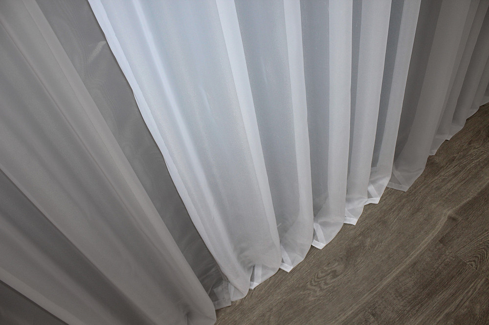 Декоративная гардина VR-Textil № 002дк шифон серый с белым 600х250 (11-0056) Киев - изображение 5