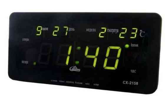 Годинник Caixing CX-2158 з зеленою підсвіткою, сріблясті Вінниця