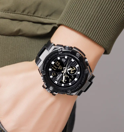 Часы мужские наручные спортивные Skmei 2119 (Черный с серебристым) Киев