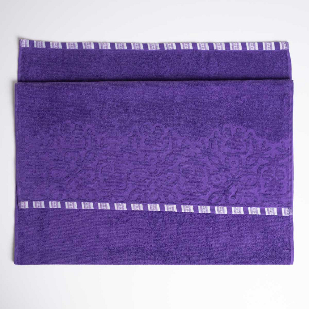 Полотенце махровое для душа с орнаментом GM Textile 70х140см 400г/м2 (Фиолетовый) Сумы - изображение 5