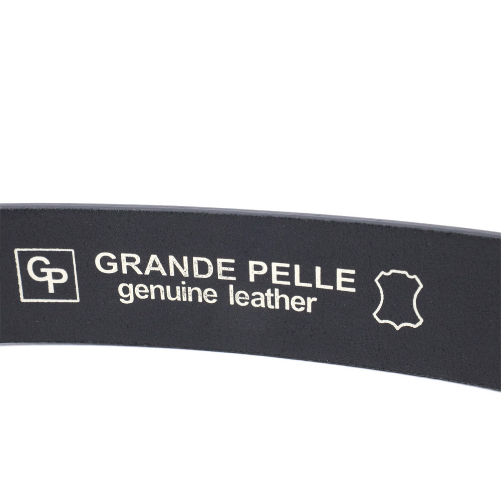 Цікавий ремінь під джинси з натуральної шкіри Чорний (GRANDE PELLE) Київ - фото 9