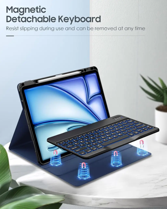 Чохол JADEMALL для iPad Pro 11 дюймів з клавіатурою (M4) 2024 - Бездротовий знімний чохол-клавіатура QWERTZ Київ - фото 7
