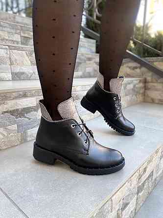 Черевики жіночі D and V чорні натуральна шкіра 36р. (1223) Коломыя