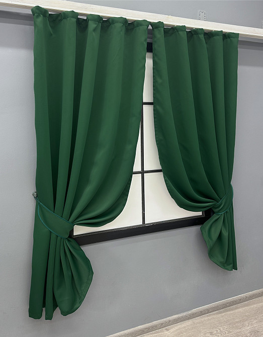 Комплект штор коротких VR-Textil Bagema Rvs № 1475ш 130х170 см 2 шт Зелений (35-0352) Київ - фото 2