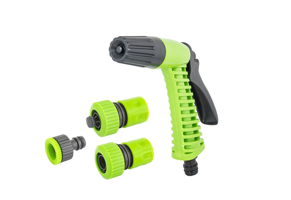 MASTERTOOL Набір для поливу MASTERTOOL DEW LINE 4 шт (пістолет/адаптер ½" ВР-¾" ВР/конектор ¾"/ Коломия - фото 1