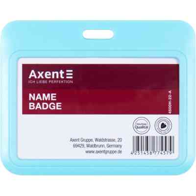Бейдж Axent слайдер горизонтальний, 85х54мм ,блакитний (4500H-22-A) Вінниця