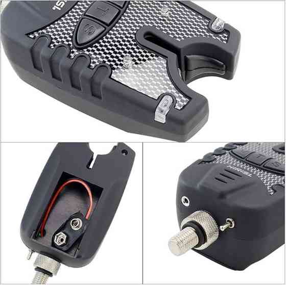 Набір Hirisi для риболовлі — 3 електронні сигналізатори клювання та 3 свінгери на ланцюжку в кейсі Київ