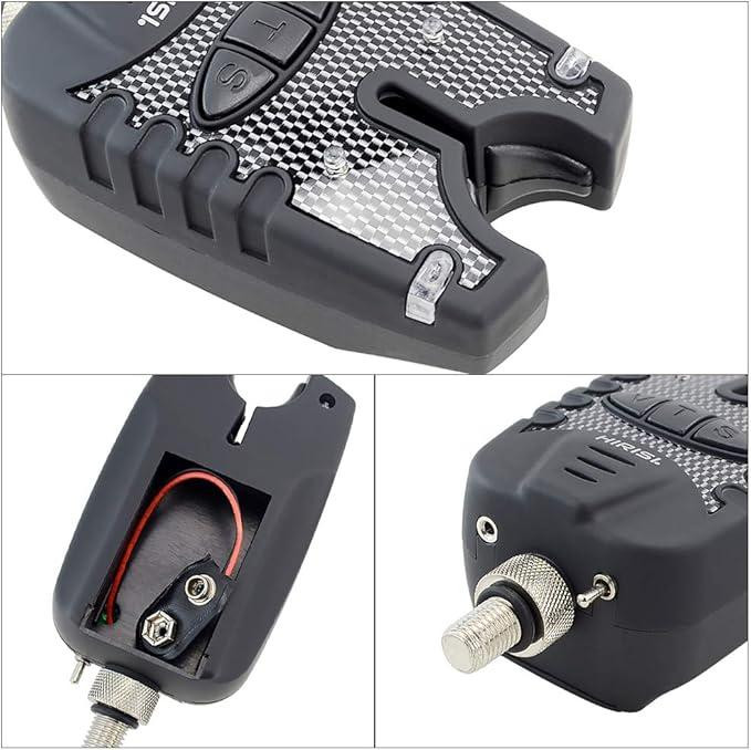 Набір Hirisi для риболовлі — 3 електронні сигналізатори клювання та 3 свінгери на ланцюжку в кейсі Київ - фото 5