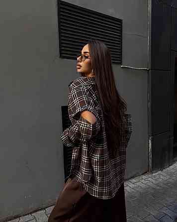 Жіноча повсякденна сорочка в клітинку турецька фланель Одеса