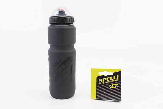 Фляга пластикова 800мл, з захисною кришкою, чорна матова SWB-528-L Киев