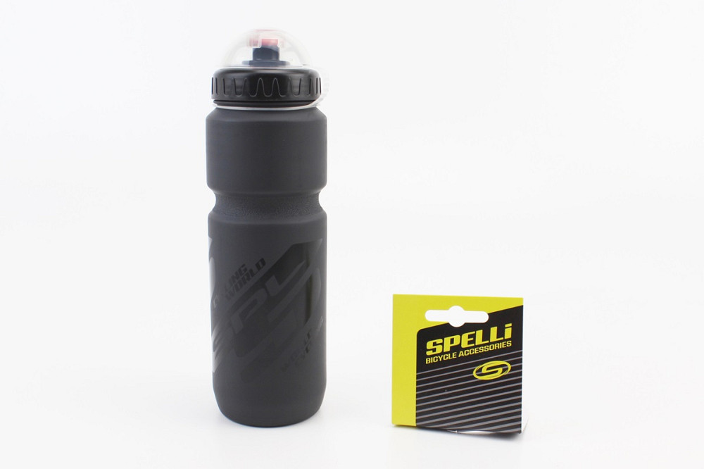 Фляга пластикова 800мл, з захисною кришкою, чорна матова SWB-528-L Киев - изображение 1