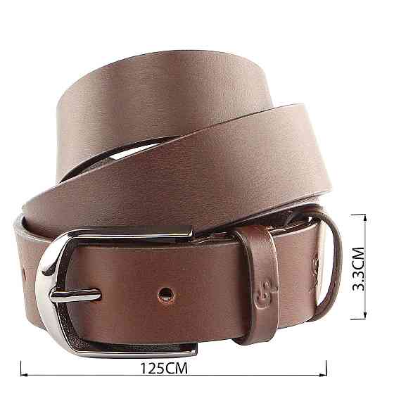 Ремень мужской GRANDE PELLE 00245 под брюки Коричневый Киев