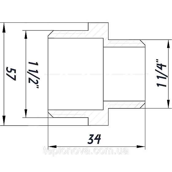 Ніпель редукційний 1 1/2"х1 1/4" НН нікельований NN762S OPTIMUM Чернівці