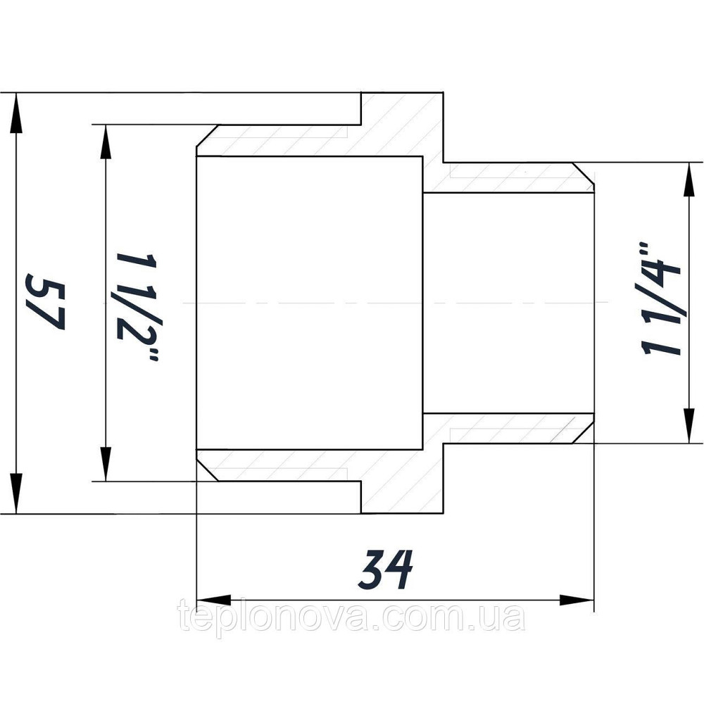 Ниппель редукционный 1 1/2″х1 1/4″НН никелированный NN762S OPTIMUM Черновцы - изображение 3